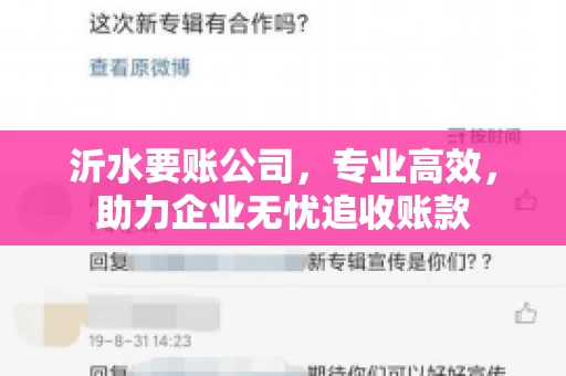 沂水要账公司，专业高效，助力企业无忧追收账款