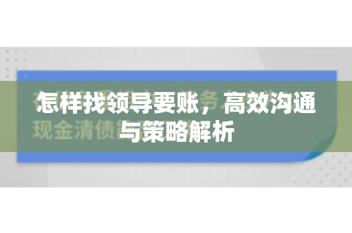 怎样找领导要账，高效沟通与策略解析