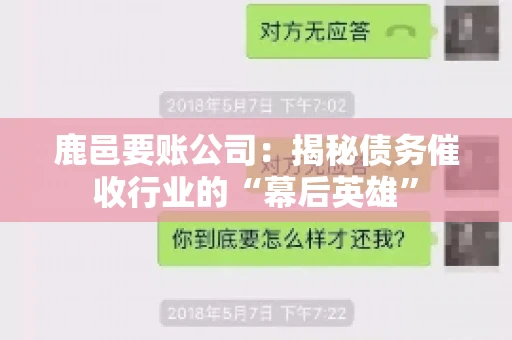 鹿邑要账公司:揭秘债务催收行业的“幕后英雄” 鹿邑要账公司:揭秘债务催收行业的“幕后英雄”