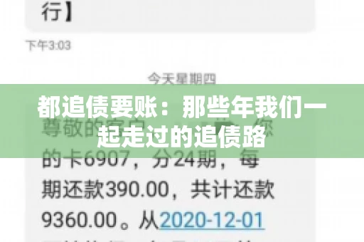 都追债要账：那些年我们一起走过的追债路