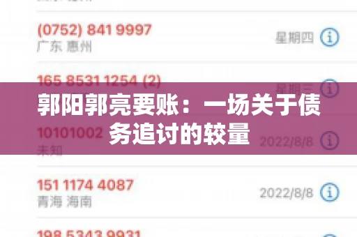 郭阳郭亮要账：一场关于债务追讨的较量