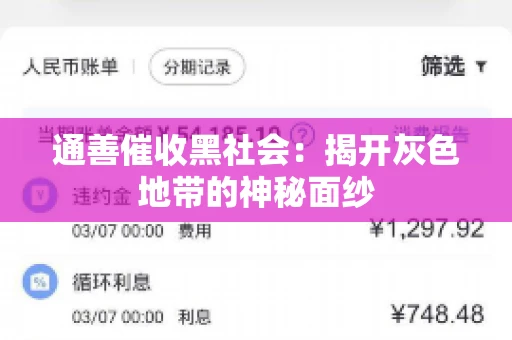 通善催收黑社会：揭开灰色地带的神秘面纱