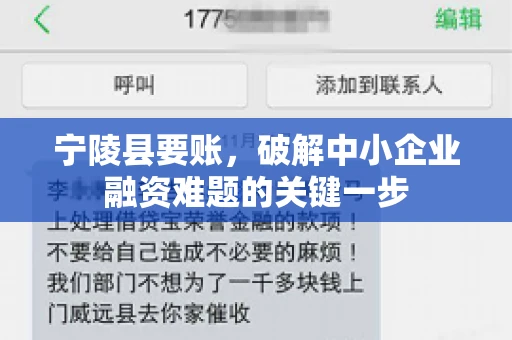 宁陵县要账，破解中小企业融资难题的关键一步