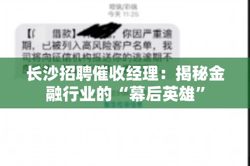长沙招聘催收经理：揭秘金融行业的“幕后英雄”